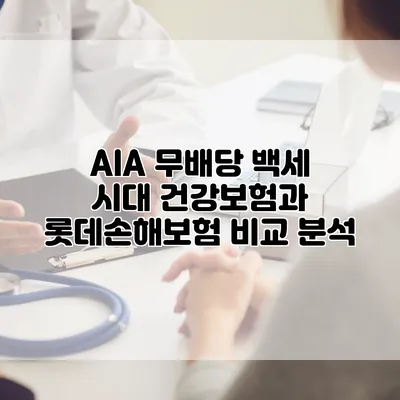 AIA 무배당 백세 시대 건강보험과 롯데손해보험 비교 분석