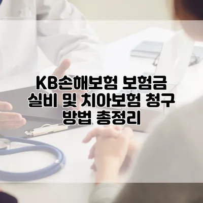KB손해보험 보험금 실비 및 치아보험 청구 방법 총정리