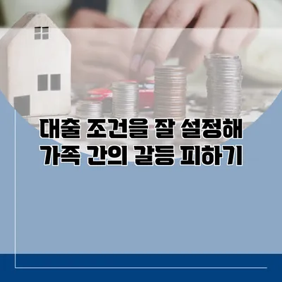 대출 조건을 잘 설정해 가족 간의 갈등 피하기