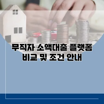 무직자 소액대출 플랫폼 비교 및 조건 안내