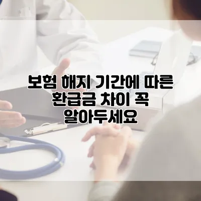 보험 해지 기간에 따른 환급금 차이 꼭 알아두세요