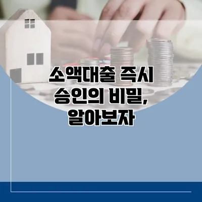 소액대출 즉시 승인의 비밀, 알아보자