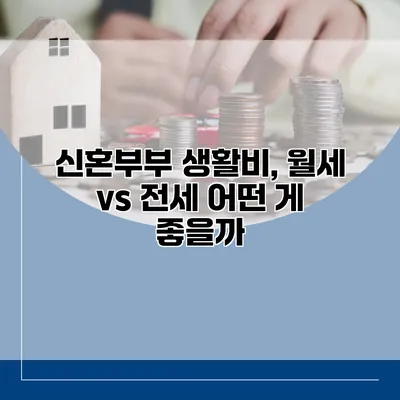 신혼부부 생활비, 월세 vs 전세 어떤 게 좋을까?