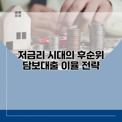 저금리 시대의 후순위 담보대출 이율 전략