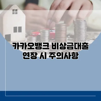 카카오뱅크 비상금대출 연장 시 주의사항