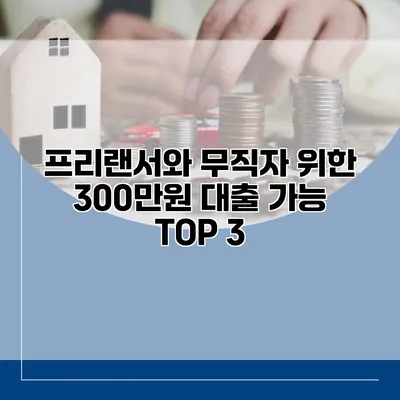 프리랜서와 무직자 위한 300만원 대출 가능 TOP 3