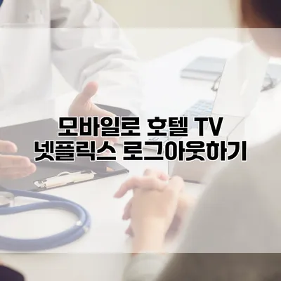 모바일로 호텔 TV 넷플릭스 로그아웃하기