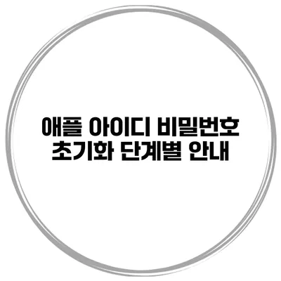 애플 아이디 비밀번호 초기화 단계별 안내